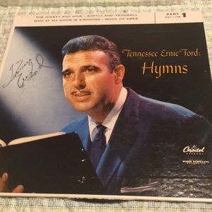 Tennessee Ernie Ford Autographed Hymns Vinyl Record Like NEW Vintage Authentic